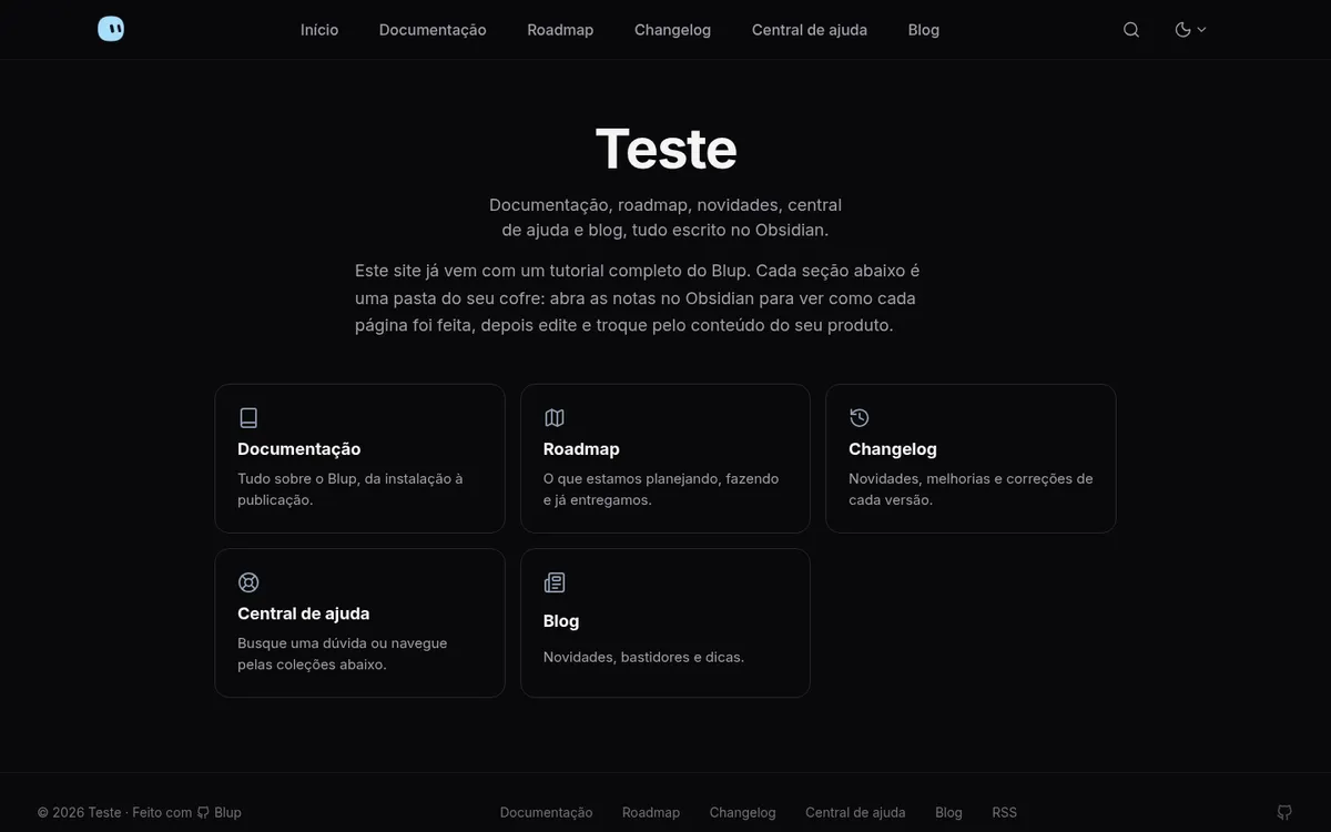 Bento theme in dark mode